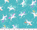 Fairy Dust - Unicorn Teal from Makower UK  Fabric
