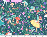 Fairy Dust - Magic Garden Teal from Makower UK  Fabric