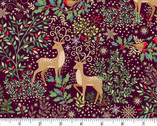 Enchanted - Dasher and Dancer Deer Red from Makower UK  Fabric