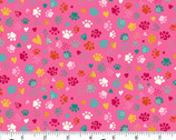 Whiskers - Paws Pink from Makower UK  Fabric