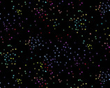Rainbow Sprinkles - Rainbow Heart Stars Black from Andover Fabrics