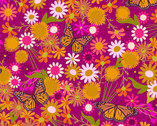 Wildflowers - Monarch Berry from Andover Fabrics