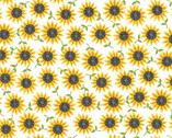 Bee Happy - Tiny Sunflowers White from Andover Fabrics