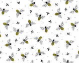 Bee Happy - Flight Bees White from Andover Fabrics
