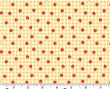Strawberry Honey - Gingham Strawberry Yellow from Andover Fabrics