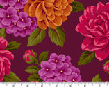 Moonlight Roses - Large Roses Maroon from Andover Fabrics