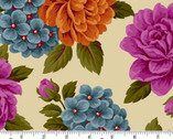 Moonlight Roses - Large Roses Cream from Andover Fabrics