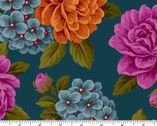 Moonlight Roses - Large Roses Navy Blue from Andover Fabrics