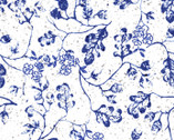 Butterfly Blues - Vines White from 3 Wishes Fabric