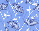 Butterfly Blues - Open Butterflies Blue from 3 Wishes Fabric