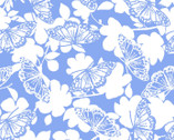 Butterfly Blues - Butterfly Floral Blender from 3 Wishes Fabric