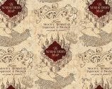 Wizarding World KNIT - Map Tan 58 Inches from Camelot Fabrics