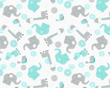 FLANNEL Print - Tossed Animals White from 3 Wishes Fabric