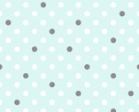 FLANNEL Print - White Grey Dots on Lt Turquoise from 3 Wishes Fabric