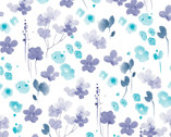 Beatrice - Watercolor Buds White from 3 Wishes Fabric