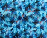 Beatrice - Packed Blooms Blue from 3 Wishes Fabric