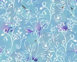 Beatrice - Outline Floral Lt Blue from 3 Wishes Fabric