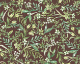 Farm View - Allover Leaves Brown from P & B Textiles Fabric