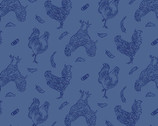 The Chicken Club - Chicken Roosters Blue from Studio E Fabrics
