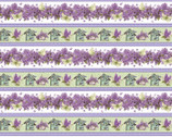 Bloomerang - Border Stripe Floral Birdhouse from Henry Glass Fabric