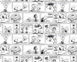 Peanuts - Comic Strip Black White from Springs Creative Fabric
