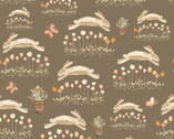 You Are My Sunshine - Hopping Bunnies Lt Brown from Henry Glass Fabric