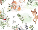 Nursery FLANNEL - Nature Baby Animals White from Springs Creative Fabric
