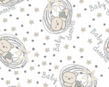 Nursery FLANNEL - Baby Dreams Bear Stars White from Springs Creative Fabric