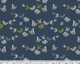 In The Garden ORGANIC - Migration Butterfly Night Navy from Windham Fabrics