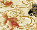 Goldfish and Inari DOBBY - Goldfish Swirl Cream from Cosmo Fabric