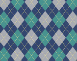 Argyle Pattern OXFORD Blue Mint from Cosmo Fabric