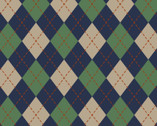Argyle Pattern OXFORD Blue Green from Cosmo Fabric
