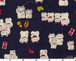 Happy - Cats DOBBY Dark E from Kokka Fabric
