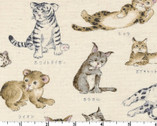 Illustrated Book OXFORD - Cat Family Natural from Kokka Fabric
