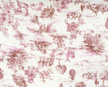 Vintage Style DOBBY - Toile De Jouy Pink from Kokka Fabric