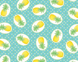 Flamingal Pals - Pineapple Paradise Turquoise from Benartex Fabrics