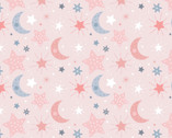 Moon Child FLANNEL Stars Moon Pink from Camelot Fabrics
