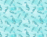 Underwater Wonders - Seahorses Toss Teal from Wilmington Prints Fabric
