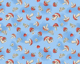 Gnome Grown - Mushroom Toss Blue from Wilmington Prints Fabric