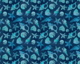 Underwater Wonders - Seashells Deep Blue from Wilmington Prints Fabric