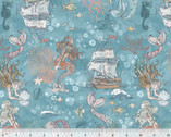 Ocean Song - A Mermaid’s Tale Ocean Lt Blue by Whistler Studios from Windham Fabrics