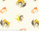 Heather Ross By Hand - Barn Kittens Ivory by Heather Ross from Windham Fabrics