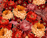 Island Bouquet - Florals Spice Red from Hoffman Fabrics