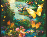 Night Fable - Butterfly Creek Forest PANEL 24 Inches from Robert Kaufman Fabrics