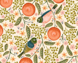 Grove - Birds on Branches Oranges Cream from Robert Kaufman Fabrics