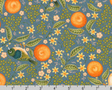 Grove - Birds on Branches Oranges Slate from Robert Kaufman Fabrics