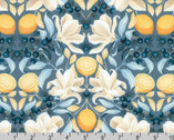 Grove - Lemons Berries Floral Navy Blue from Robert Kaufman Fabrics