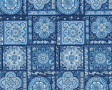Bluesette - Tiles Blue Navy from Benartex Fabrics