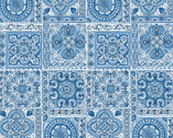 Bluesette - Tiles Blue White from Benartex Fabrics