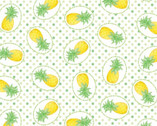 Flamingal Pals - Pineapples White from Benartex Fabrics